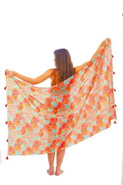 Mandala Life ART Damen Sarong, Pareo,Bikini Vertuschen, Strandtuch,Wickelrock, TapisserieWickeltuch Schal Halstuch - Hochwertiger Rayon - Weich und Leicht von Mandala Life ART