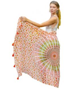 Mandala Life ART Damen Sarong, Pareo,Bikini Vertuschen, Strandtuch,Wickelrock, TapisserieWickeltuch Schal Halstuch - Hochwertiger Rayon - Weich und Leicht von Mandala Life ART