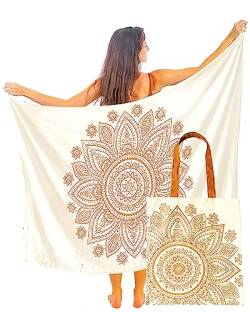 Mandala Life ART Damen Sarong, Pareo,Bikini Vertuschen, Strandtuch,Wickelrock, TapisserieWickeltuch Schal Halstuch - Hochwertiger Rayon - Weich und Leicht von Mandala Life ART