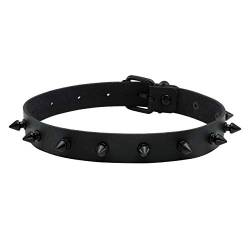 Manfnee Punk Gothic Choker Halsband Halskette PU Leder Spike Nieten Halsband für Männer Frauen von Manfnee