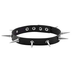 Manfnee Punk Gothic Spike Niet Choker Kragen Halskette Metall besetzt Choker verstellbar Männer Frauen von Manfnee