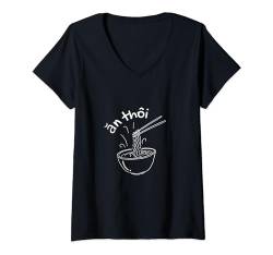 Damen An Thoi Asiatischer Feinschmecker, Vietnamesisch Let's Eat! T-Shirt mit V-Ausschnitt von Mango Art Tee Fun Unique and Creative Design