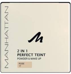 Manhattan 2 in 1 Perfect Teint Powder – Puder und Make-up in einem für einen absolut ebenmäßigen Teint – Farbe Rose 17 – 1 x 9g von Manhattan