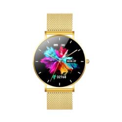 Manta Smartwatch Damen 1,32" Amoled Display - IP67 wasserdicht - Touchscreen - Schlafüberwachung - Musiksteuerung - 22 Trainingsmodi - Fitness-Tracker kompatibel mit Android/IOS Alexa LUX Gold von Manta