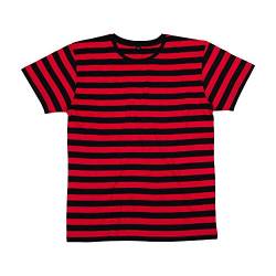 Mantis - Men's Retro Streifen-T-Shirt, Black/Red, XL von Artist Unknown