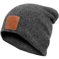 Manufaktur13 Beanie Slouch Beanie - Long Beanie, Mütze, lang, Strickmütze mit Echt-Leder/Stick Veredelung von Manufaktur13