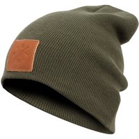 Manufaktur13 Beanie Slouch Beanie - Long Beanie, Mütze, lang, Strickmütze mit Echt-Leder/Stick Veredelung von Manufaktur13