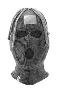 Manufaktur13 Dread Balaclava - 3-Loch Sturmmaske mit Dreadlocks, Sturmhaube mit Haare, Skimaske in versch. Farben, Multifunktionsmaske, elastisch/dehnbar, gestrickt (Asphalt) von Manufaktur13