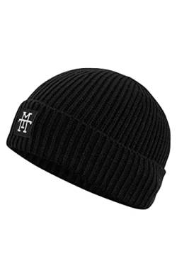 Manufaktur13 Heavy Knit Beanie - Wintermütze, Strickmütze, Ribbed, warme Mütze für Herren & Damen (M13) (Black) von Manufaktur13