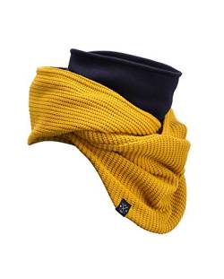 Manufaktur13 Hooded Loop - Kapuzen Schal, Loop aus hochwertigem Strickstoff & Alpenfleece, Scarf mit Waffle Knit Muster (M13) (Mustard) von Manufaktur13
