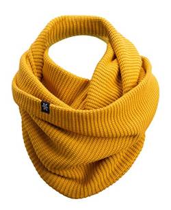 Manufaktur13 Knit Loop - Schlauchschal, Strick Loop mit Waffle Knit Muster, Wollschal/Langschal in versch. Farben erhältlich (M13) (Mustard) von Manufaktur13