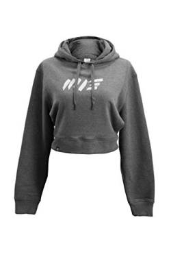 Manufaktur13 M13 Oversize Crop Hoodie - Kapuzenpullover, Cropped Sweatshirt/Langarmshirt, Crop-Top Pullover für Damen/Frauen/Mädchen, bauchfrei, Kordeln aus Metall, Bolero (Asphalt, S) von Manufaktur13