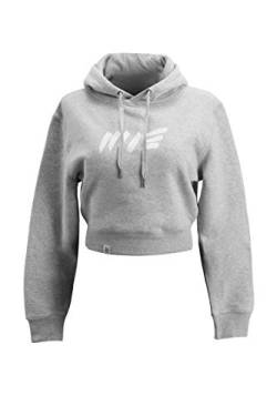 Manufaktur13 Oversize Crop Hoodie - Kapuzenpullover, Cropped Sweatshirt/Langarmshirt, Crop-Top Pullover für Damen/Frauen/Mädchen, bauchfrei, Kordeln aus Metall, Bolero (M13) (Heather, L) von Manufaktur13