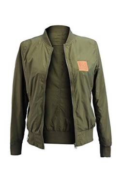 Manufaktur13 Women Bomber - Leichte Damen/Frauen Bomberjacke, Übergangsjacke mit Waffle Stretch Seiteneinsätzen, Fliegerjacke, Bikerjacke, Frühling/Herbst, Pilotenjacke (Dazzle, L) von Manufaktur13