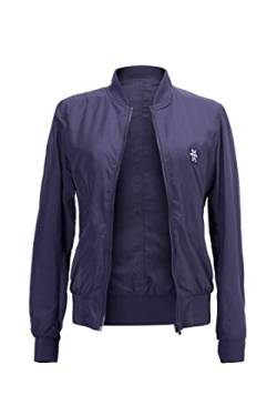 Manufaktur13 Women Bomber - Leichte Damen/Frauen Bomberjacke, Übergangsjacke mit Waffle Stretch Seiteneinsätzen, Fliegerjacke, Bikerjacke, Frühling/Herbst, Pilotenjacke (Navy, S) von Manufaktur13