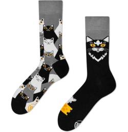 Many Mornings Black Cat / schwarze Katze - mismatched Socken Socken mit Katze (43-46) von Many Mornings