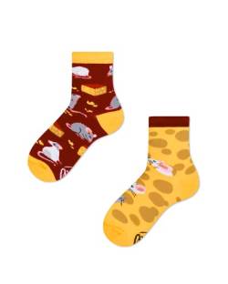 Many Mornings Unisex Kids Mouse & Cheese Mismatched Socken, Multi-Color, 27-30 von Many Mornings