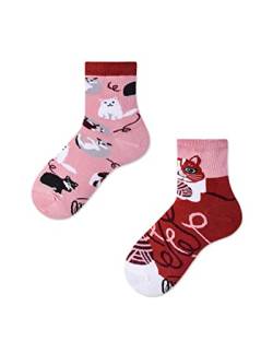 Many Mornings Unisex Kids Playful CAT Mismatched Socken, Multicolor, 27-30 von Many Mornings