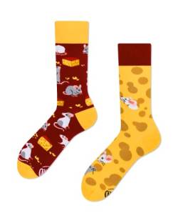 Many Mornings Unisex Mouse & Cheese Mismatched Socken, Multi-Color, 35-38 von Many Mornings