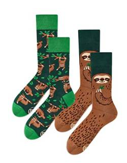 Many Mornings Unisex Sloth Life Mismatched Socken, Multicolor, 39-42 von Many Mornings