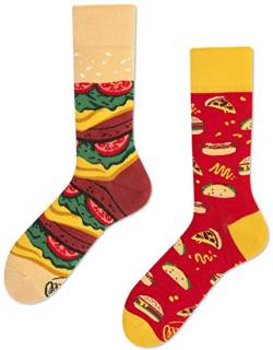 Many Mornings unisex Socken Fast Foot – Burger Pizza (39-42 TU) von Many Mornings