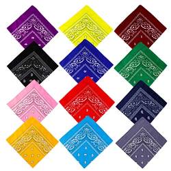 Bandana Kopftuch Halstuch Nickituch Biker Tuch Motorad Tuch verschied Farben Paisley Muster Hals, Kopf, Schal Taschentücher, Wickelschal-Armband für Männer, Frauen und Kinder von MaoXinTek