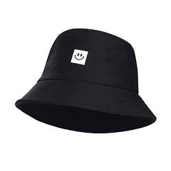 MaoXinTek Fischerhut Unisex Faltbar Baumwolle Bucket Hat für Wandern Camping Strand 62cm Schwarz von MaoXinTek