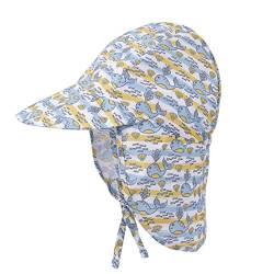 Sonnenhut mit Nackenschutz Baby Schirmmütze Anti-UV UPF 50 Hut Mütze mit Verstellbarer Kinnriemen, Strandhut Sommer Outdoor Flapper Hat für Säugling Kinder Kleinkind von MaoXinTek