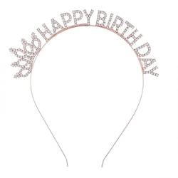 Maouira Haarschmuck Happy Birthday Haarschmuck für Erwachsene Teenager Feier Party Haarband glänzendes Stirnband buntes Haarband Geburtstags-Stirnband für Frauen glänzendes Geburtstags-Stirnband von Maouira
