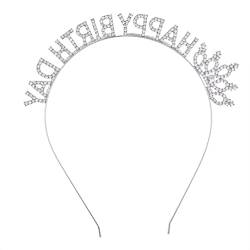 Maouira Haarschmuck Happy Birthday Haarschmuck für Erwachsene Teenager Feier Party Haarband glänzendes Stirnband buntes Haarband Geburtstags-Stirnband für Frauen glänzendes Geburtstags-Stirnband von Maouira