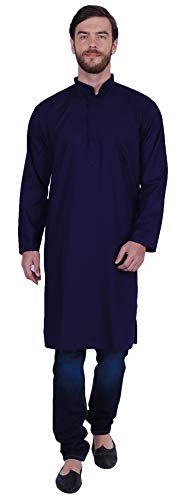 Maple Clothing Traditionelle indische Herrenkleidung aus Baumwolle - Blau - X-Large von MapleClothing