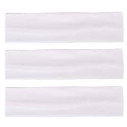 MapofBeauty 3 Pack Yoga Headbands Stretchy Cotton Kopf Bande Hairwarp Sport laufen Exercise Gym (Weiß) von MapofBeauty