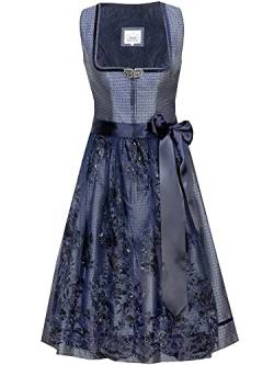 Marjo Dirndl Marisol 65er Länge deep Ocean Blue | Mididirndl schlicht elegant | Damen Gr 36 von MarJo Glorious Collection