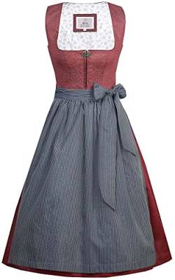 Marjo Dirndl Rosalinda 68cm Länge rot blau | Mididirndl schlicht elegant | Damen Gr 34 von MarJo Glorious Collection