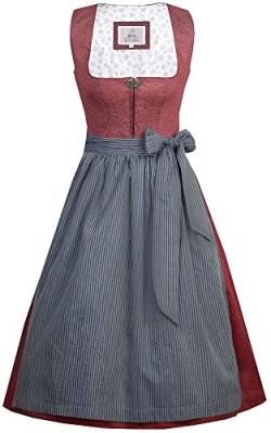 Marjo Dirndl Rosalinda 68cm Länge rot blau | Mididirndl schlicht elegant | Damen Gr 36 von MarJo Glorious Collection