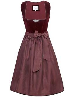 Marjo Dirndl Susi 65er Länge weinrot | Samt-Dirndl schlicht elegant | Damen Midi Rotwein Gr 46 von MarJo Glorious Collection