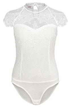 MarJo Damen Dirndl-Spitzen-Body hochgeschlossen Offwhite, Offwhite, 42 von MarJo