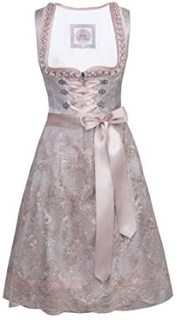 MarJo - Damen Trachten Dirndl, GL-6-Benita (594158-020039), Größe:42, Farbe:Silber/Rose (9218) von MarJo