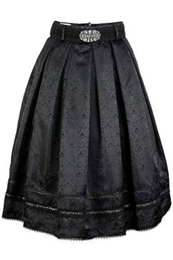 MarJo Damen Trachtenrock mit Gürtel Paisley Muster schwarz, SCHWARZ, 34 von MarJo