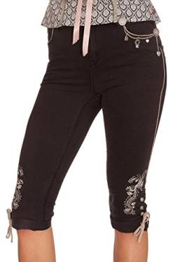 MarJo Trachten Damen Kniebund Jeans - Dakota-AFRA - schwarz, Größe 42 von MarJo