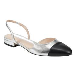 Marc Fisher Damen Dela Ballerinas, Silber 040, 42 EU von Marc Fisher