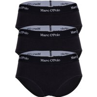 Marc O'Polo Essentials Slip, 3er-Pack, Logo-Bund, für Damen, schwarz, L von Marc O'Polo