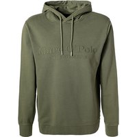 Marc O'Polo Herren Hoodie grün Baumwolle Logo und Motiv von Marc O'Polo