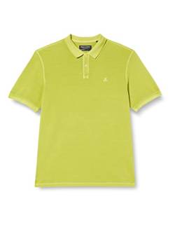 Marc O'Polo Men's 322226653000 Poloshirt, Short Sleeve, Rib Detail, acid green,L von Marc O'Polo