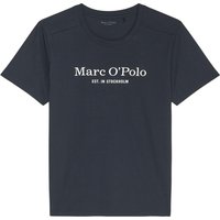 Marc O'Polo Mix & Match Cotton T-Shirt, Baumwolle, Logo-Print, für Herren, blau, L von Marc O'Polo
