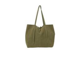 Shopper MARC O'POLO "aus geschmeidigem Velours-Rindleder" Gr. B/H/T: 55 cm x 35 cm x 11 cm, grün Damen Taschen Handtaschen von Marc O'Polo