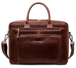 Marc Peter® Hamilton Braun Businesstasche Herren Leder 15,6 Zoll | Leder Laptoptasche | Groß Aktentasche Umhängetasche aus Vintage Rindsleder von Marc Peter