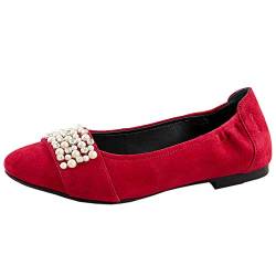 Marc Shoes Aurelia, Damen Geschlossene Ballerinas, Rot (Goat Suede Dark red 00859), 37 EU (4.5 UK) von Marc Shoes