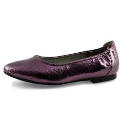 Marc Shoes Damen Business Ballerina Glattleder medium Fußbett: Nicht herausnehmbar 38,0 Suede Crack Lame Bordo von Marc Shoes