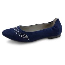 Marc Shoes Damen Business Halbschuh Nubuk medium Fußbett: Nicht herausnehmbar 40,0 Kid Suede Navy von Marc Shoes